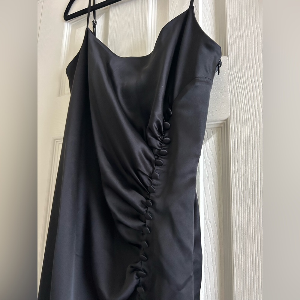 Reformation Paisley Satin Dress black size 8 - Picture 4 of 7